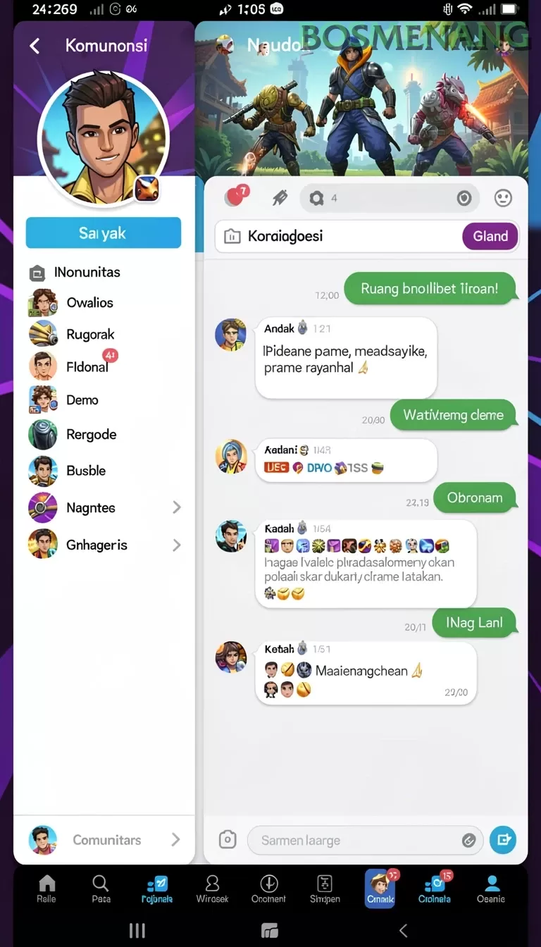 Cuplikan layar LAYAR303 — menu navigasi